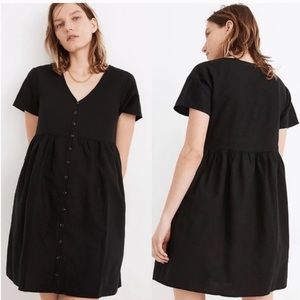 Madewell Linen-Blend Alexandra Button-Front Mini Dress